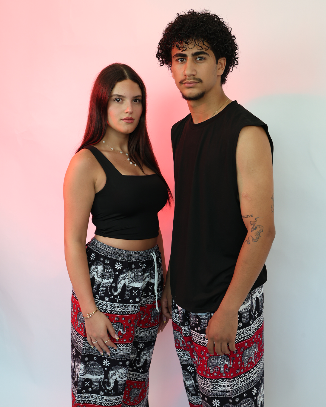 Red Pattern Tribe Pants