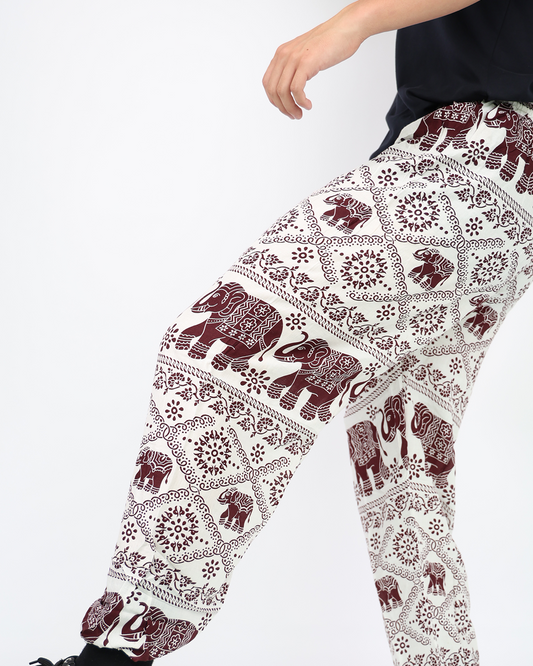 Boho Elephant Print Harem Pants